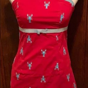 Lily Pulitzer Red strapless lobster dress